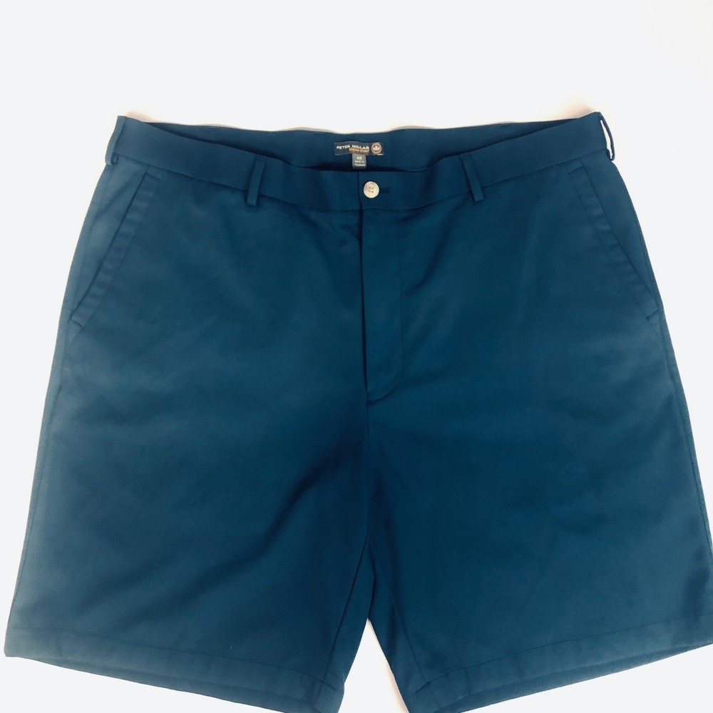 Peter Millar Crown Sport‎ Mens Golf Shorts 40 Blue Teal Performance Flat Front